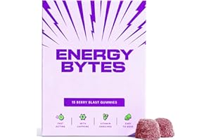 Energy Bytes Caffeine Gummies | 15 Count | Mixed Berry | Fast, Tasty Energy for Running, Pre-Workout, All-Day Boost | Superior to Energy Drinks, Gels, Pills, Chews | Vegan