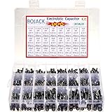 BOJACK 24Value 630pcs Aluminum Electrolytic Capacitor Assortment Box Kit Range 0.1uF-1000uF