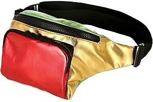 BEST FANCY DRESS One BFD Fanny Pack Waist Pack Bumbag Bum Bag Running Belt for Ladies Men Kids Festival Causal Holiday Wipe Clean Adjustable Strap (Patchwork Rasta)