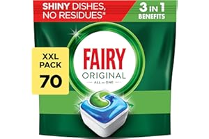 Fairy All-In-1 Original Dishwasher Tablets Bulk 70 Tablets, Effective Even On Dried-On Grease