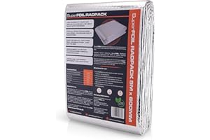 SuperFOIL Radpack Radiator Insulation Reflective Foil - 0.6m x 5m - Enhances Radiator Efficiency - Easy to Install, Adhesive Pads Included