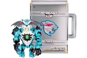 MrBeast Lab Apex Beast Tiger Collector Figure, Standing At 6.5Inches/15.8cm Tall, With Extreme Detailing, Premium Packaging, 13 Points Of Articulation And Chomp Jaw, 2 To Collect