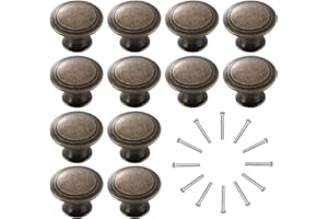 Kyrio - 12 pomelli per armadietti vintage, maniglie rotonde antiche per cassetti, 30 mm, hardware elegante per mobili da cucina, porte, cassettiere, armadi