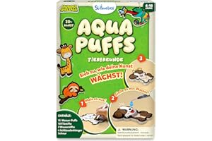 Skillmatics 3D Kunst-Set – Aqua Puffs Tiere, Malspaß ohne Kleckerei, DIY Farb- & Aufblase-Aktivität, Reisespielzeug & kreative Geschenke für Mädchen & Jungen von 4–10 Jahren