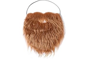 YOLEV Fake Beard Costume Realistic Beard with Elastic Rope Easy To Wear Fake Mustache Old Man Woman Costume Beard For Adult Halloween Christmas Cosplay Party Accessories