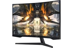 Samsung Ecran PC Odyssey G55A 27" 165Hz, 1ms, Dalle VA Incurvé 1000R, Résolution WQHD 2560x1440, 2500:1, 300cd/㎡, AMD FreeSync Premium, Pied Ajustable, HDMI, DisplayPort