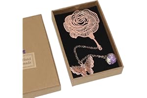 OKVGO 3szt Piękny Uroczy Różowy Kwiat Metalowy Zakładka, Prezent Książki dla Czytelnika, Nauczyciela i Studenta, Święto Dziękczynienia Boże Narodzenie i Prezent Urodzinowy (Różowe Złoto)