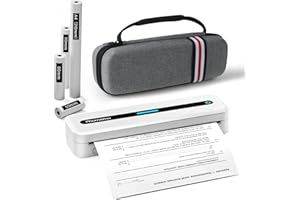 Phomemo M832 Imprimante Thermique A4 sans Encre, Compatible avec Phones & Laptop, IImprimante sans Encre avec Mallette de Transport et 4 Rouleaux de Papier Thermique (Blanc)
