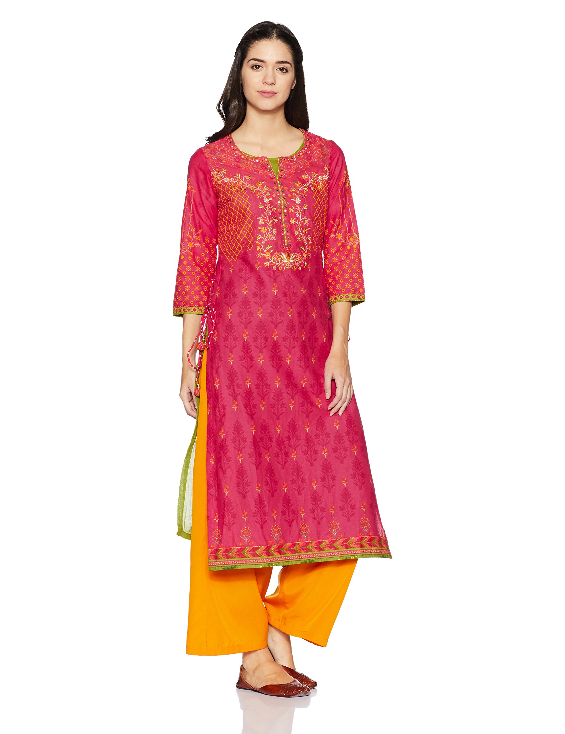 BIBA Women's Straight Kurta Blooming Trenz