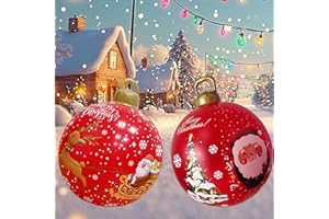 WDEC 2 nadmuchiwane bombki bożonarodzeniowe, 60 cm, duże bombki bożonarodzeniowe do nadmuchiwania, duże bombki bożonarodzeniowe, nadmuchiwane na zewnątrz, PCW, bombki dekoracyjne, dekoracja na Boże