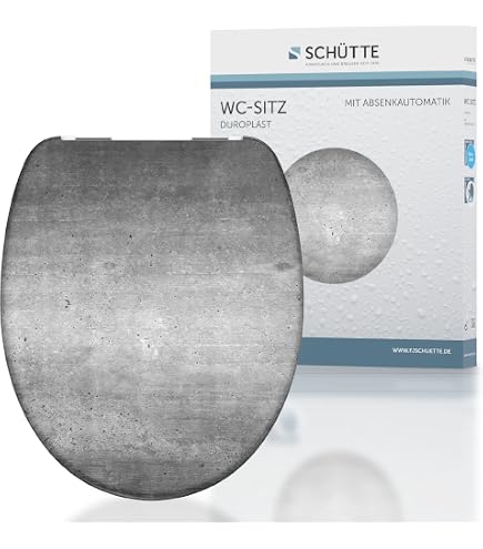 SCHÜTTE WC-Sitz Slim – Toilettendeckel Mit Absenkautomatik, Duroplast, Grau