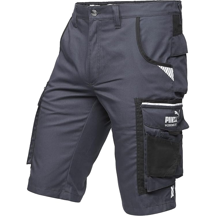 Uvex Tune-up Herenwerkbroek kort - herenwerkbroek met elastische tailleband - ademende werkshort - Zwart/Rood - 50