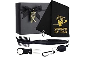 CGFN Grandad Dad Gifts Golf Towel Set,Golf Gifts for Grandad Dad,16”x 24” Microfiber Embroidered Golf Towels Cleaner Brush Divot Repair Tool (Best Grandad By Par Set)