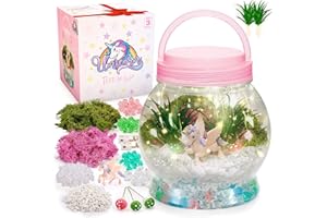 FULLOVE Jouets de Lanternes D'artisanat de Fée Four Enfants, Kits d'art et D'artisanat pour Tout-Petits, Cadeaux de Veilleuse de Jardin de Licorne pour Filles, Garçons et Adultes