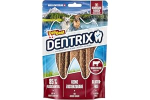 DeliBest Dentrix Schweizer Rindfleisch I Hunde dental Sticks für die intensive Zahnreinigung I kalt geformt - sehr schmackhafter Hunde Snack aus frischem Fleisch I Hundezahnpflege Snack 70g