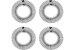 FITN BEAU 4pcs Flexible Plastic Circle Comb Headbands,Flexi Comb Flexiband Headband,Stretch Hair Combs Grip Circle Headbands Hairband Holder for Women Girls Hair Accessories