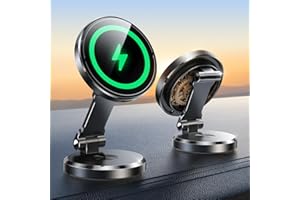 JOYROOM Supporto Telefono Auto da 15W con Funzione di Ricarica [Rotazione Doppia Lato] Caricatore Wireless Auto per Cruscotto, Magsafe Supporto Magnetico per iPhone 17 16 15 14 13 Pro Max Plus