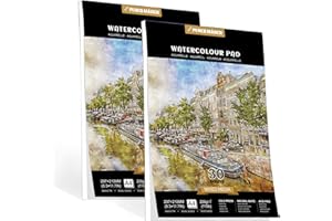 PENCILMARCH Blocco Carta Acquerello Fogli Per Disegno Con Acquerelli, Pressata A Freddo, Album Da Disegno Per Carta Per Acquerello, Ideale Per Pittura E Disegno Con Acquarello