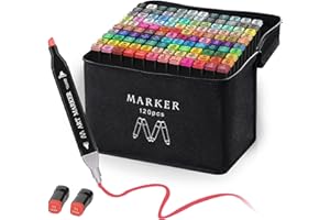 ‎BANRAL Banral 120 Farben Marker Stifte, Marker Set, Filzstifte Set Permanenter Marker Twin Tip Marker Stifte Set für Anfänger, Hervorheben, Skizzieren, Zeichnen, Ausmalen, Manga