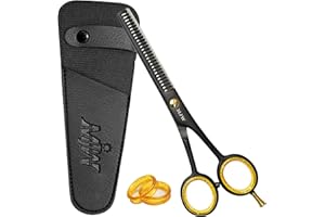 MJW Hair Thinning Scissors - Stainless Steel Hair Cutting Teeth Shears, Professional Barber Hairdressing Blending Shears, Ideal Texturizing and Layering Scissors for Men and Women