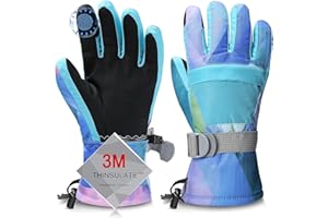Odtmger Gants de Ski, Gants de Neige Les Plus Chauds, imperméables et Respirants pour Temps Froid, conviennent Aussi Bien aux Hommes qu'aux Femmes, pour l'extérieur Parent-Enfant
