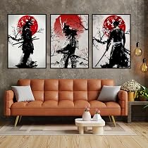 Poster Samouraï Japonais IUNTWEIE - Noir Et Blanc, Déco Murale Moderne Pour Salon Ou Chambre