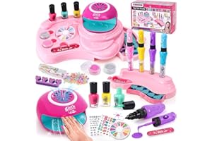 ‎G.C Nagelstudio Kinder Mädchen Geschenk 6 7 8 9 10 11 12 Jahre, 3 in 1 Nagellackstift Nageltrockner Peel Off Nagellack Kinder Nageldesign Nagelset Geburtstag Geschenke Mädchen Spielzeug 7-10 Jahre