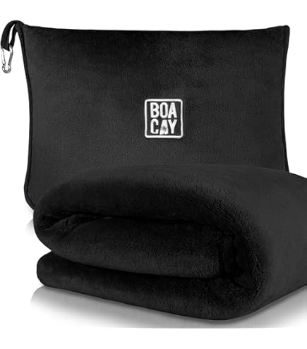 BOACAY Inpakbare Reisdeken voor Vliegtuig, Auto - Compact Kantoordeken - Draagbaar Kussen voor Volwassenen, Kinderen met Hoes, Bagagehoes, Rugzak Klem - Spanje Reizen