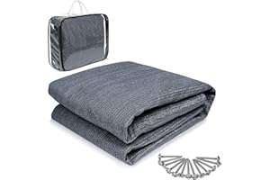 YRHome Tapis de sol pour auvent - En polyéthylène haute densité -pour tente, camping-car, etc. Avec sac de transport - bleu-gris