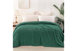 ‎WHALE FLOTILLA Whale Flotilla Kuscheldecke/Sofadecke/Wohndecke/Tagedecke - Weiche und Warme Flanell-Decke, 220x240 cm, Dunkelgrün