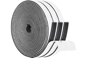 Yotache Adhesive Foam Tape 3 Rolls Total 15m Long 12mm Wide X 3mm Thick, Insulation Soundproofing Neoprene Rubber Door Weather Stripping, 3 X 5m Each