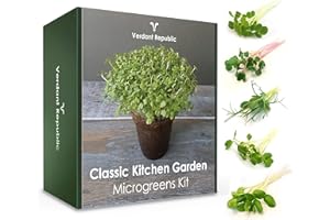 Grow Your Own SUPERFOOD - Classic Kitchen Garden MICROGREENS KIT by Verdant Republic | Sprouting Seeds Beginners Gardening Gift Set | Harvest in 2 Weeks | 5 Seed Varieties