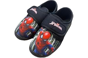 Leomil SPIDERMAN Hausschuhe Kinder Junge von 2 bis 8 Jahre, Warme Pantoffeln mit Avengers Motiv, Hauspatschen Jungs, Marvel Kinder Hausschuhe Jungen mit Klettverschluss ideal fur Kindergarten, Navy