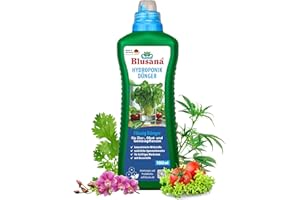 Blusana Hydroponik & Hydrokultur Dünger XL Flasche 1l NPK 7-3-6 Flüssigdünger für Zimmerpflanzen Obst & Gemüse in Nährlösung | gesundes Wachstum & reicher Ertrag