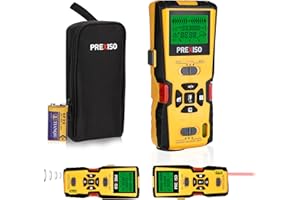 PREXISO 5-in-1 Stud Finder with Laser Level, Electronic Stud Sensor & Ultrasound Distance Measure, Wall Scanner Sensor, for AC Live Wire, Metal Studs Detection