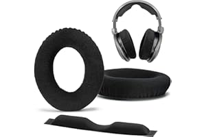 AHG ACCESSORY HOUSE GLOBAL AHG,Cuscinetti di ricambio per cuffie e archetto compatibili con cuffie Sennheiser HD600, HD650, HD 660S, HD, 6XX HD58X Jubilee e HD580, velluto di alta qualità e schiuma ad alta densità (nero)