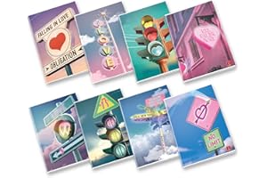 Pigna, Maxi Quaderno Heart Signals, f.to A4 21x29,7 cm., pagine 80 + risguardo, carta 80 g/m², interno 0Q, Quadretto 5 mm con Margini, Copertine Assortite, 10 pezzi