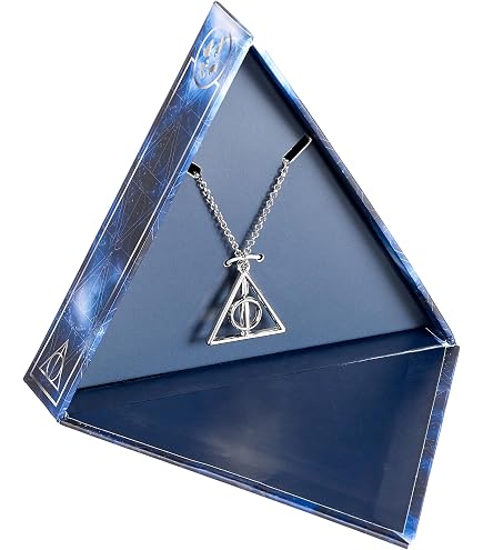 Collana In Argento Sterling 925 Con Ciondolo Dei Doni Della Morte (Harry Potter) - Licenza Ufficiale Warner Bros, Catena 40.6cm