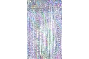 Drucilla Glitzer Lametta Vorhänge, Laser Folie Vorhang Fransenvorhang, Metalli Folie Fringe Tinsel Curtain Hintergrund für Geburtstag Party/Hochzeit, Bühnendekor, DIY Photo Booth Dekoration, Silber