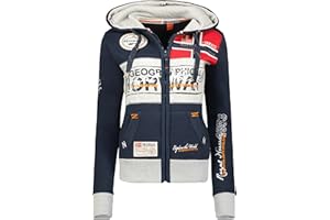 Geographical Norway Flyer Lady - Tasche per Felpa con Cappuccio da Donna - Felpa da Donna Casual Pullover a Maniche Lunghe Caldo - Giacca con Cappuccio Sport Tops