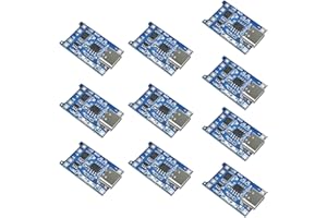 Aideepen 10pcs TC4056 Typ-C USB-C Interfejs wejściowy USB 5V 1A 18650 LiIon Akumulator litowy Ładowarka pokładowa Moduł Ładowarka z podwójnymi funkcjami ochrony.