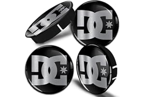 Biomar Labs® 4 x 60mm / 55mm Universal Silikon Nabenkappen DC Silber Schwarz Kappen Felgendeckel Radkappen Radnabendeckel Nabendeckel Auto Tuning C 85