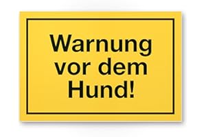 ‎KOMMA SECURITY Komma Security Warnung vor dem Hund Schild 30 x 20 cm Hinweisschild wetterfest Hundeschild Gartentor Einfahrtstor die Haustür Türschild Abschreckung Warnschild Einbruchschutz