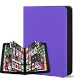 TCGUARD Toploader Album de cartes à collectionner pour 216 compartiments avec étui Rigid Toploader de 7,6 x 10 cm pour TCG, cartes MTG (violet