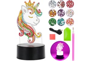 JOCOSSOL Cadeau Fille 3 4 5 6 7 Ans Enfants,Jouet Licorne pour Filles de 3 à 8 Ans Kits d'art et d'artisanat Jouet Fille 4 5 6 7 8 9 Ans Cadeau d'anniversaire Cadeau de Peinture au Diamant par numéros Filles