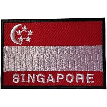 Emblema Singapore Ricamato TOPPA BANDIERA TOCCA FERRO DI Singapore Emblema Singapore Ricamato TOPPA BANDIERA TOCCA FERRO DI Singapore
