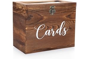 SUMNACON Vintage 30CM Holz Kartenbox mit Deckel Schloss Hochzeit Kartenbox-Box für Jubiläum Weichnachten Hochzeit Geburtstag Baby-Shower Party Geschenkkarten Briefbox Geschenk Dekoration(Braun,Gross)