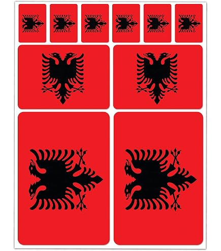 Adesivo per auto – Bandiera – Albania – 10 cm colorato – colorato – fluttuante – tuning – lunotto posteriore – scritta
