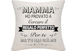 Bommex Regalo per la festa della mamma Divertente copricuscino per la mamma da Figlia Figlio Mamma Regalo di compleanno Regalo di Natale (mamma)