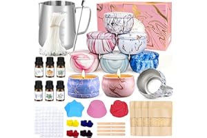 LDUMODUW Set di Candele fai da te,Kit Candele Fai da Te per Adulti,Set di Candele Profumate con 480g Cera di soia,9 Barattoli di Candela,6 oli Profumati, 8 Blocchi di colore,DIY Set Regalo per Principianti